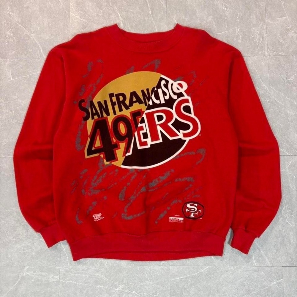 1992 San Francisco 49ers red crewneck sweatshirt Size L #NFL